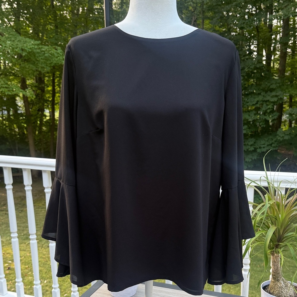 Pixley whimsigoth Gypsy  fairy chiffon bell sleeve Black Women's Top